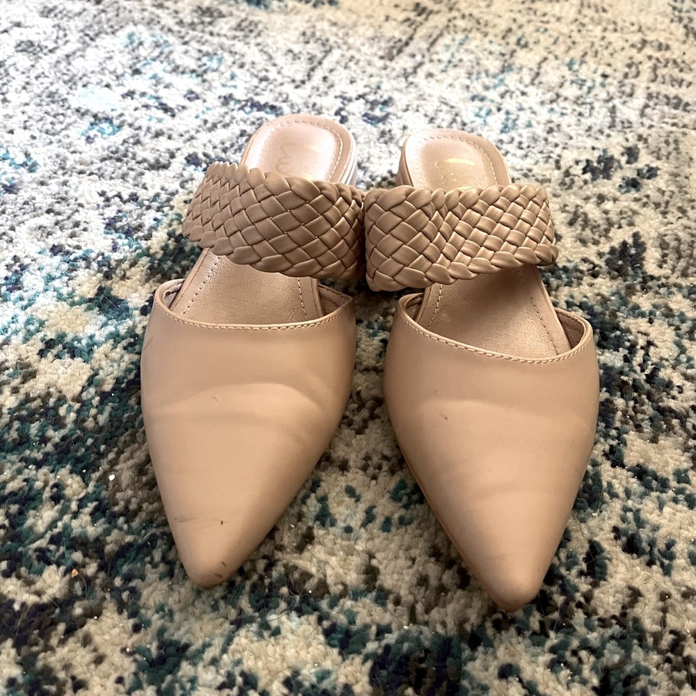 Lulu’s Beige Flat Mule Sandals